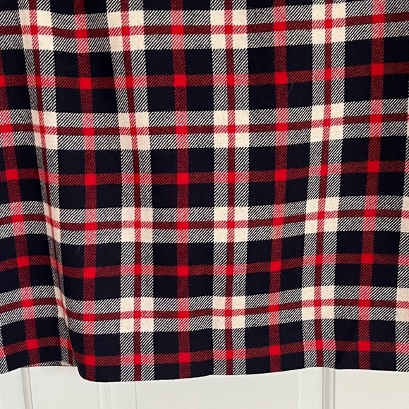 TALBOTS Red Navy White Plaid Wool Blend Skirt Size 18W Petite Holiday Festive - Picture 3 of 12